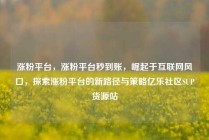 涨粉平台，涨粉平台秒到账，崛起于互联网风口，探索涨粉平台的新路径与策略亿乐社区SUP货源站