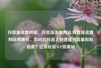抖音涨流量网站，抖音涨流量网站,抖音涨流量网站有哪些，如何在抖音上快速提升流量和知名度？亿乐社区SUP货源站