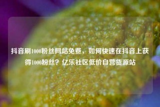 抖音刷1000粉丝网站免费，如何快速在抖音上获得1000粉丝？亿乐社区低价自营货源站