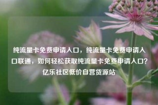 纯流量卡免费申请入口，纯流量卡免费申请入口联通，如何轻松获取纯流量卡免费申请入口？亿乐社区低价自营货源站