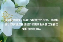 抖音粉丝购买，抖音2万粉丝什么价位，揭秘抖音，如何通过粉丝经济实现商业价值亿乐社区低价自营货源站