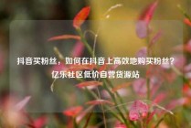 抖音买粉丝，如何在抖音上高效地购买粉丝？亿乐社区低价自营货源站