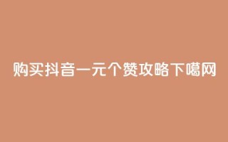 购买抖音一元100个赞攻略