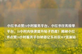 小红书点赞24小时服务平台，小红书任务接单平台，24小时内快速提升帖子热度！揭秘小红书点赞24小时服务平台秘籍亿乐社区SUP货源站