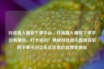 抖音真人播放下单平台，抖音真人播放下单平台有哪些，打卡成功！揭秘抖音真人直播背后的下单平台亿乐社区低价自营货源站