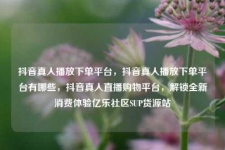 抖音真人播放下单平台，抖音真人播放下单平台有哪些，抖音真人直播购物平台，解锁全新消费体验亿乐社区SUP货源站