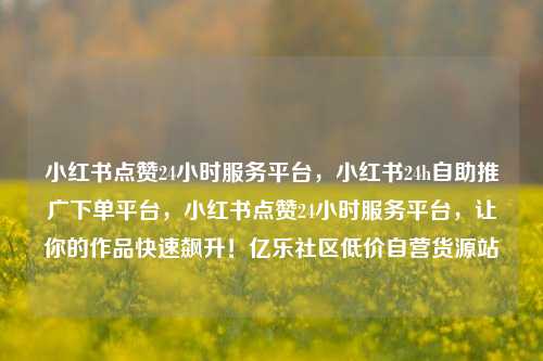 小红书点赞24小时服务平台，小红书24h自助推广下单平台	，小红书点赞24小时服务平台，让你的作品快速飙升！亿乐社区低价自营货源站  第1张