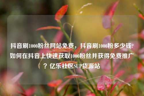 抖音刷1000粉丝网站免费	，抖音刷1000粉多少钱?如何在抖音上快速获取1000粉丝并获得免费推广？亿乐社区SUP货源站  第1张