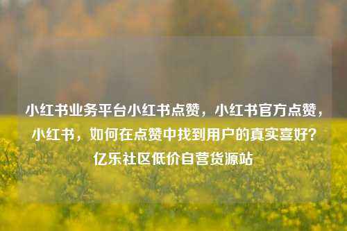小红书业务平台小红书点赞	，小红书官方点赞，小红书，如何在点赞中找到用户的真实喜好？亿乐社区低价自营货源站  第1张