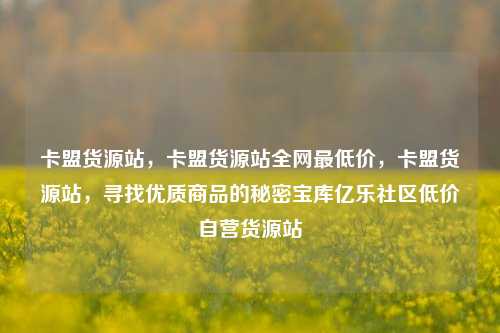 卡盟货源站，卡盟货源站全网最低价，卡盟货源站	，寻找优质商品的秘密宝库亿乐社区低价自营货源站  第1张