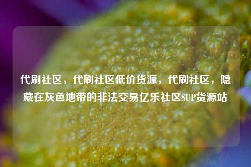 代刷社区，代刷社区低价货源	，代刷社区，隐藏在灰色地带的非法交易亿乐社区SUP货源站  第1张